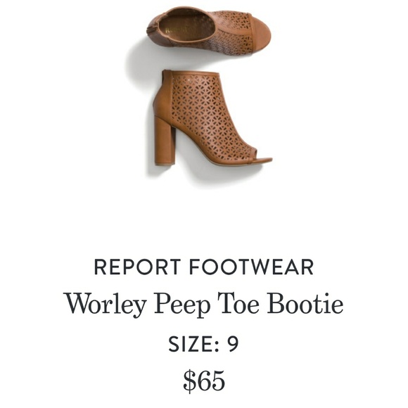 Report Shoes - Worley Peep Toe Bootie. New with tags